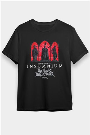 Insomnium Baskılı Unisex Siyah Tişört - Tshirt