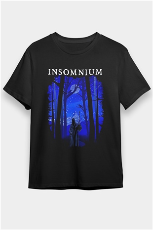 Insomnium Baskılı Unisex Siyah Tişört - Tshirt