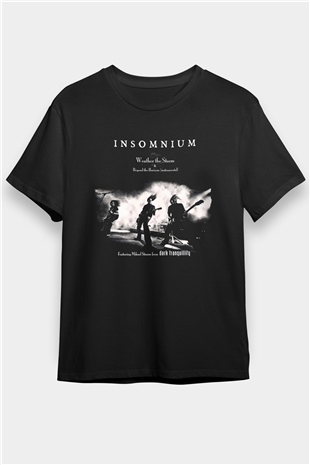 Insomnium Baskılı Unisex Siyah Tişört - Tshirt