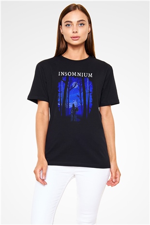Insomnium Baskılı Unisex Siyah Tişört - Tshirt