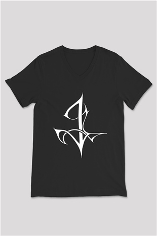 Insomnium Baskılı Unisex Siyah V Yaka Tişört - Tshirt
