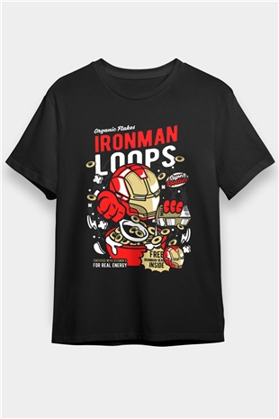 Iron Loops Baskılı Unisex Siyah Tişört