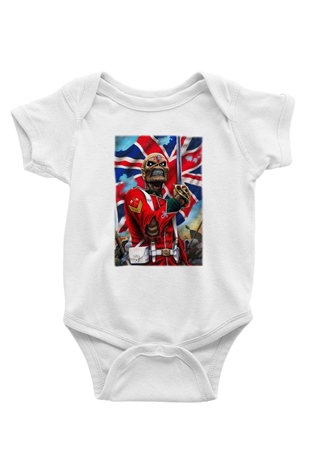 Iron Maiden Baskılı Beyaz Unisex Bebek Body - Zıbın