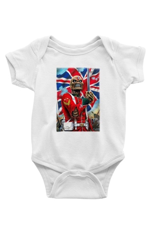 Iron Maiden Baskılı Beyaz Unisex Bebek Body - Zıbın
