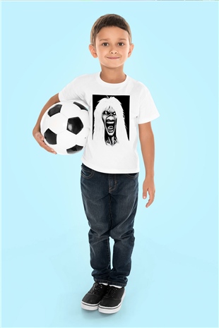 Iron Maiden Baskılı Beyaz Unisex Çocuk Tişört
