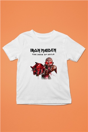 Iron Maiden Baskılı Beyaz Unisex Çocuk Tişört