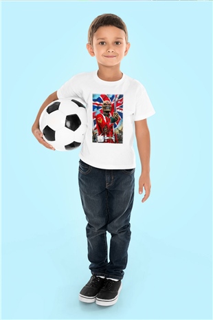 Iron Maiden Baskılı Beyaz Unisex Çocuk Tişört