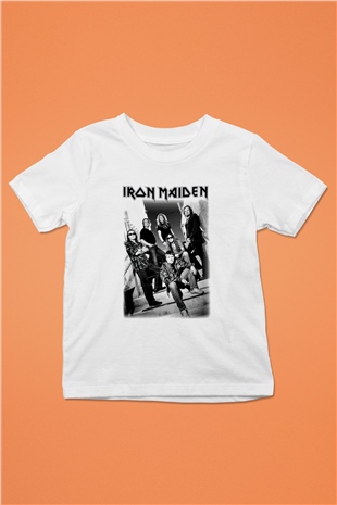 Iron Maiden Baskılı Beyaz Unisex Çocuk Tişört