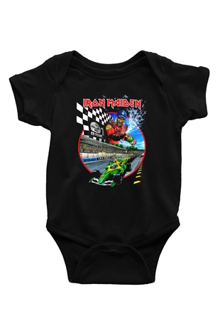 Iron Maiden Baskılı Siyah Bebek Body - Zıbın