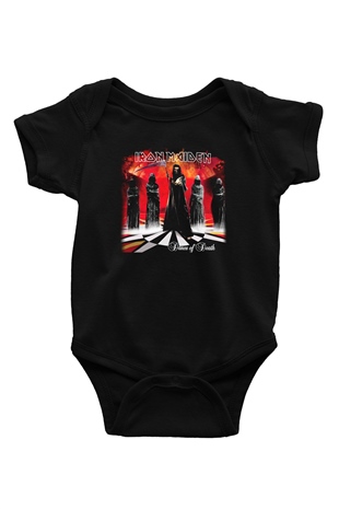 Iron Maiden Baskılı Siyah Bebek Body - Zıbın