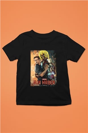 Iron Maiden Baskılı Siyah Unisex Çocuk Tişört