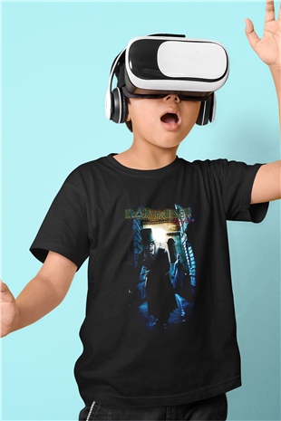 Iron Maiden Baskılı Siyah Unisex Çocuk Tişört