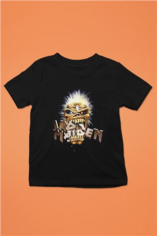 Iron Maiden Baskılı Siyah Unisex Çocuk Tişört