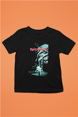 Iron Maiden Baskılı Siyah Unisex Çocuk Tişört