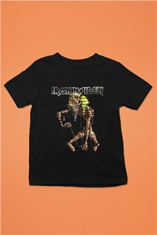 Iron Maiden Baskılı Siyah Unisex Çocuk Tişört