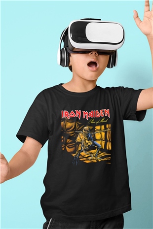 Iron Maiden Baskılı Siyah Unisex Çocuk Tişört