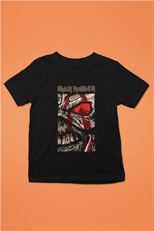 Iron Maiden Baskılı Siyah Unisex Çocuk Tişört