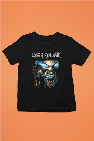 Iron Maiden Baskılı Siyah Unisex Çocuk Tişört