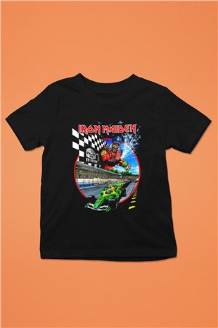 Iron Maiden Baskılı Siyah Unisex Çocuk Tişört