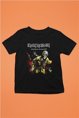 Iron Maiden Baskılı Siyah Unisex Çocuk Tişört