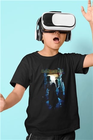 Iron Maiden Baskılı Siyah Unisex Çocuk Tişört