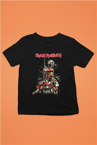Iron Maiden Baskılı Siyah Unisex Çocuk Tişört