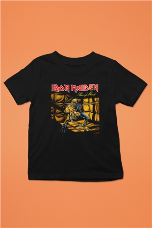 Iron Maiden Baskılı Siyah Unisex Çocuk Tişört