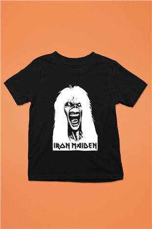Iron Maiden Baskılı Siyah Unisex Çocuk Tişört