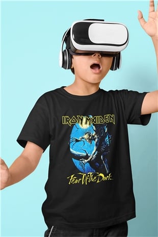 Iron Maiden Baskılı Siyah Unisex Çocuk Tişört