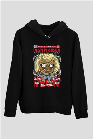 Iron Maiden Baskılı Unisex Siyah Hoodie