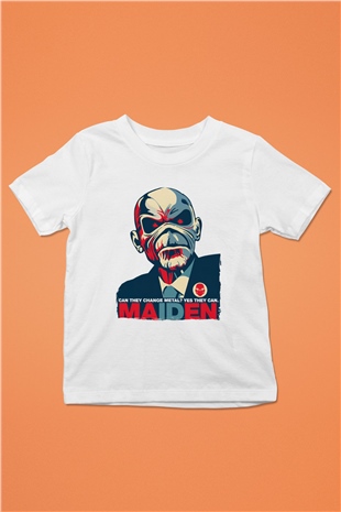 Iron Maiden Beyaz Unisex Çocuk Tişört