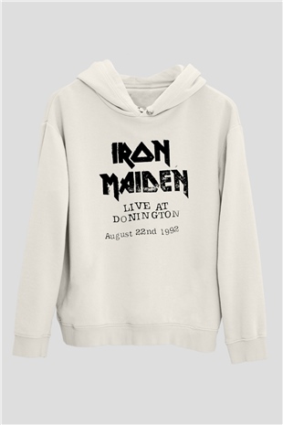 Iron Maiden Beyaz Unisex Kapşonlu Sweatshirt