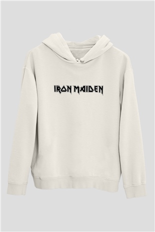 Iron Maiden Beyaz Unisex Kapşonlu Sweatshirt