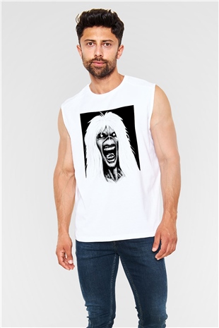 Iron Maiden Beyaz Unisex Kolsuz Tişört