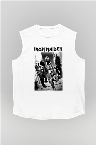 Iron Maiden Beyaz Unisex Kolsuz Tişört