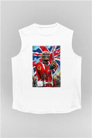 Iron Maiden Beyaz Unisex Kolsuz Tişört