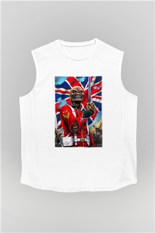 Iron Maiden Beyaz Unisex Kolsuz Tişört