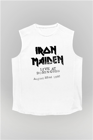 Iron Maiden Beyaz Unisex Kolsuz Tişört