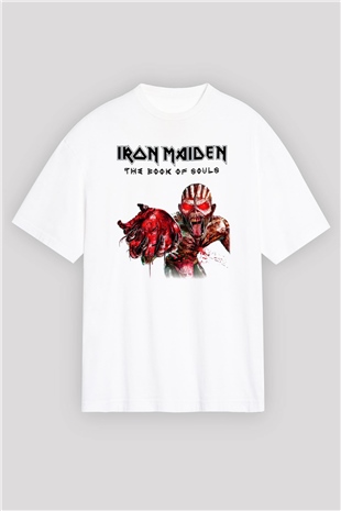 Iron Maiden Beyaz Unisex Oversize Tişört T-Shirt