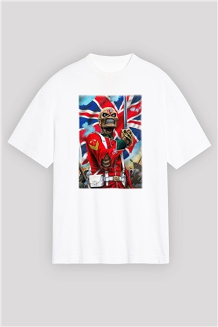 Iron Maiden Beyaz Unisex Oversize Tişört T-Shirt