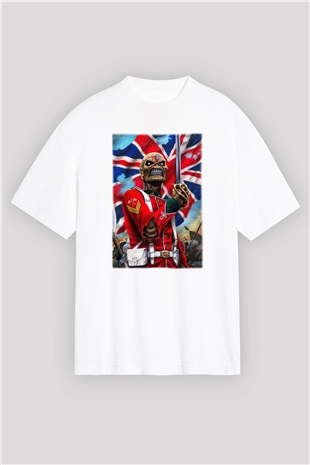 Iron Maiden Beyaz Unisex Oversize Tişört T-Shirt