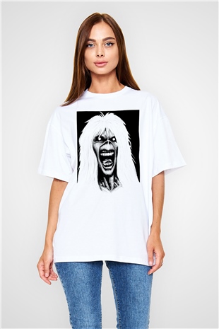 Iron Maiden Beyaz Unisex Oversize Tişört T-Shirt