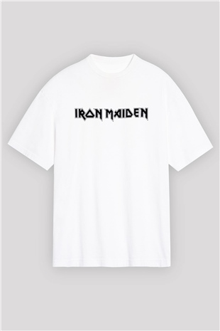 Iron Maiden Beyaz Unisex Oversize Tişört T-Shirt