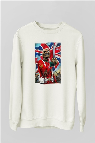 Iron Maiden Beyaz Unisex Sweatshirt