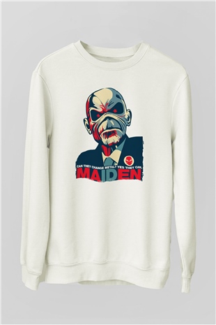 Iron Maiden Beyaz Unisex Sweatshirt