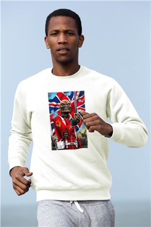 Iron Maiden Beyaz Unisex Sweatshirt