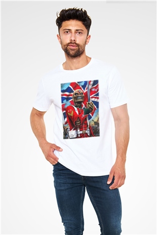 Iron Maiden Beyaz Unisex Tişört T-Shirt - TişörtFabrikası