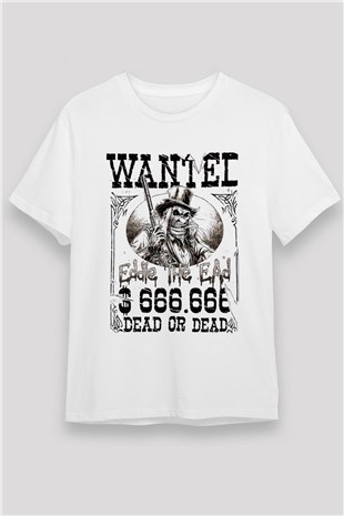 Iron Maiden Beyaz Unisex Tişört T-Shirt - TişörtFabrikası