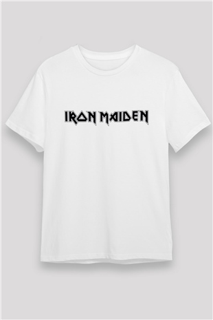 Iron Maiden Beyaz Unisex Tişört T-Shirt - TişörtFabrikası