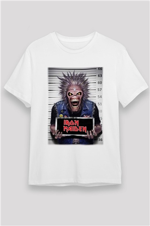 Iron Maiden Beyaz Unisex Tişört T-Shirt - TişörtFabrikası